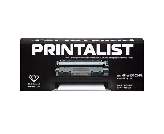 Тонер-картридж Printalist HP LJ 4003/4103, MFP 4103 Black / W1510X 9,7K (HP-W1510X-PL) Тонер-картридж Printalist HP LJ 4003/4103, MFP 4103 Black / W1510X 9,7K (HP-W1510X-PL)