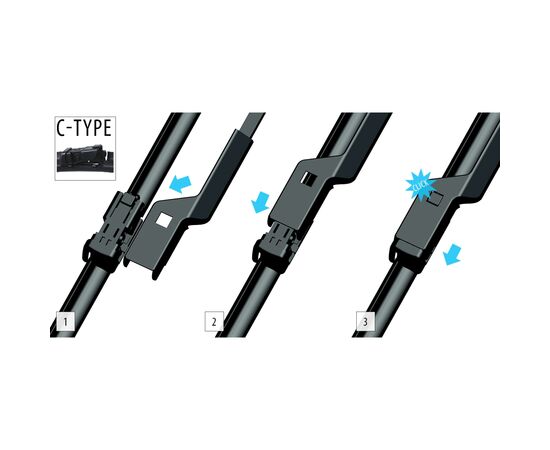 Щетка стеклоочистителя OXIMO 750+650 мм (WCP250350), изображение 4 Щетка стеклоочистителя OXIMO 750+650 мм (WCP250350), изображение 4