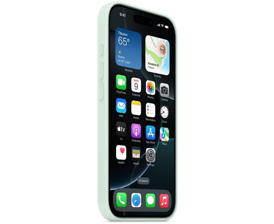 Чехол для мобильного телефона Apple iPhone 16 Pro Silicone with MagSafe - Aquamarine Model A3315 (MDG04ZM/A), изображение 2 Чехол для мобильного телефона Apple iPhone 16 Pro Silicone with MagSafe - Aquamarine Model A3315 (MDG04ZM/A), изображение 2