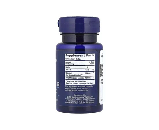 Витаминно-минеральный комплекс Life Extension Убихинол с мумие, 100 мг, Super Ubiquinol CoQ10, 30 гелевых капсул (LEX-14373), изображение 2 Витаминно-минеральный комплекс Life Extension Убихинол с мумие, 100 мг, Super Ubiquinol CoQ10, 30 гелевых капсул (LEX-14373), изображение 2