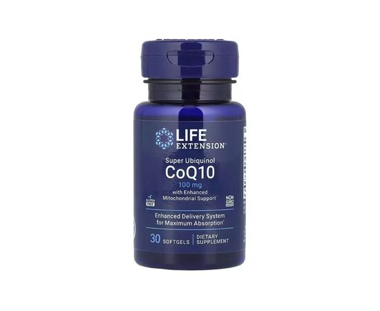 Витаминно-минеральный комплекс Life Extension Убихинол с мумие, 100 мг, Super Ubiquinol CoQ10, 30 гелевых капсул (LEX-14373)