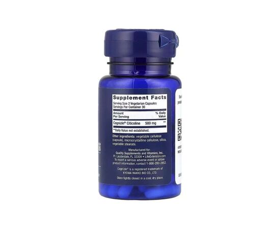 Витаминно-минеральный комплекс Life Extension Цитиколин, 500 мг в порции, Citicoline (CDP Choline), 60 вегетарианск (LEX-16596), изображение 2 Витаминно-минеральный комплекс Life Extension Цитиколин, 500 мг в порции, Citicoline (CDP Choline), 60 вегетарианск (LEX-16596), изображение 2