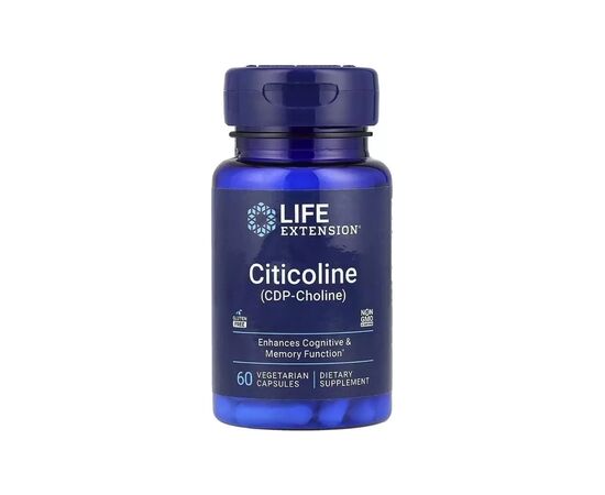 Витаминно-минеральный комплекс Life Extension Цитиколин, 500 мг в порции, Citicoline (CDP Choline), 60 вегетарианск (LEX-16596)