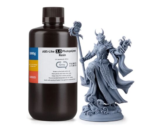 Фотополімерна смола ELEGOO Resin, ABS-like 3.0 1кг, grey (50.103.0143) Фотополімерна смола ELEGOO Resin, ABS-like 3.0 1кг, grey (50.103.0143)