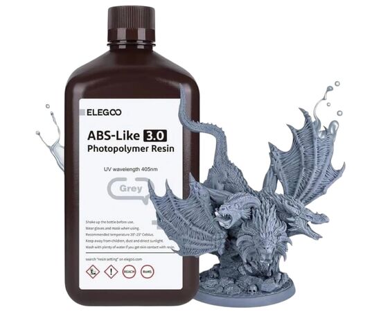 Фотополімерна смола ELEGOO Resin, ABS-like 3.0 2кг, grey (50.103.0144) Фотополімерна смола ELEGOO Resin, ABS-like 3.0 2кг, grey (50.103.0144)