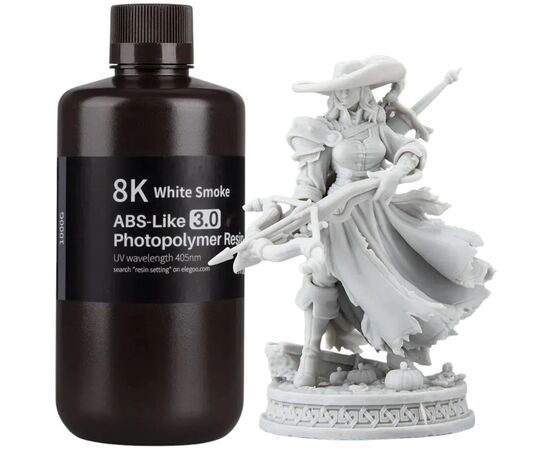 Фотополімерна смола ELEGOO Resin, ABS-like 3.0 8K 1кг, white smoky (50.103.0236) Фотополімерна смола ELEGOO Resin, ABS-like 3.0 8K 1кг, white smoky (50.103.0236)