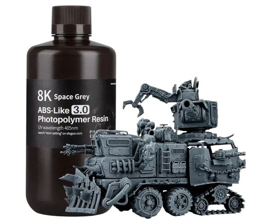 Фотополімерна смола ELEGOO Resin, ABS-like 3.0 8K 1кг, space gray (50.103.0221) Фотополімерна смола ELEGOO Resin, ABS-like 3.0 8K 1кг, space gray (50.103.0221)
