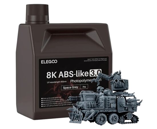 Фотополімерна смола ELEGOO Resin, ABS-like 3.0 8K 2кг, space gray (50.103.0222) Фотополімерна смола ELEGOO Resin, ABS-like 3.0 8K 2кг, space gray (50.103.0222)