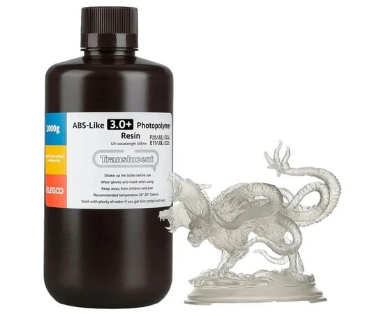 Фотополімерна смола ELEGOO Resin, ABS-like 3.0 plus 1кг, semitransparent (50.103.0212) Фотополімерна смола ELEGOO Resin, ABS-like 3.0 plus 1кг, semitransparent (50.103.0212)
