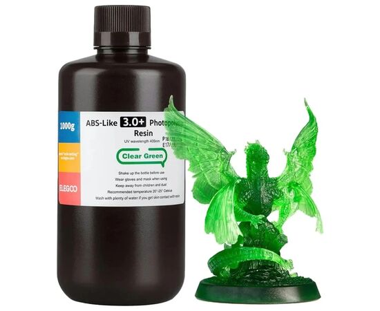 Фотополімерна смола ELEGOO Resin, ABS-like 3.0 plus 1кг, transparent green (50.103.0227) Фотополімерна смола ELEGOO Resin, ABS-like 3.0 plus 1кг, transparent green (50.103.0227)