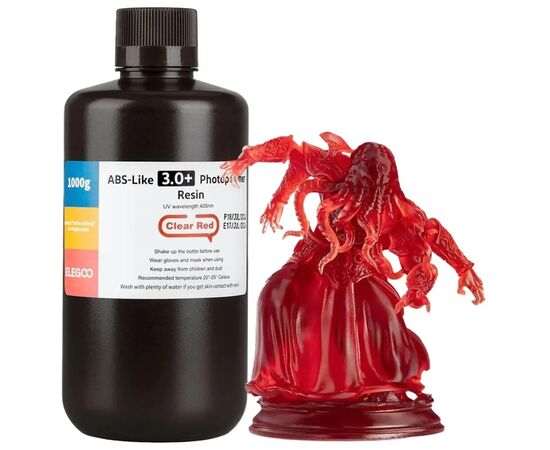 Фотополімерна смола ELEGOO Resin, ABS-like 3.0 plus 1кг, transparent red (50.103.0224) Фотополімерна смола ELEGOO Resin, ABS-like 3.0 plus 1кг, transparent red (50.103.0224)
