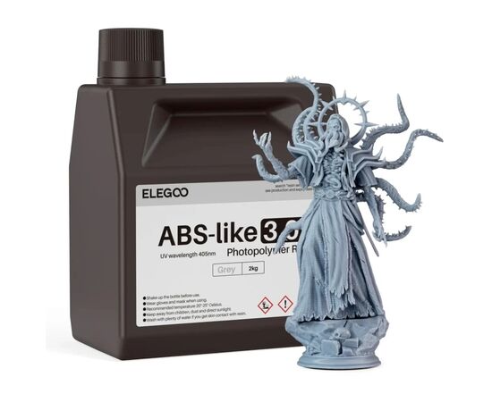 Фотополімерна смола ELEGOO Resin, ABS-like 3.0 plus 2кг, grey (50.103.0216) Фотополімерна смола ELEGOO Resin, ABS-like 3.0 plus 2кг, grey (50.103.0216)