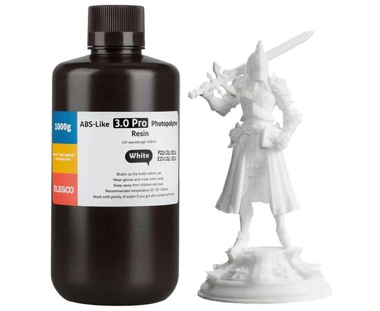 Фотополімерна смола ELEGOO Resin, ABS-like 3.0 pro 1кг, white (50.103.0245) Фотополімерна смола ELEGOO Resin, ABS-like 3.0 pro 1кг, white (50.103.0245)