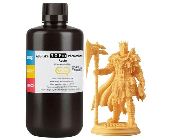 Фотополімерна смола ELEGOO Resin, ABS-like 3.0 pro 1кг, yellow (50.103.0257) Фотополімерна смола ELEGOO Resin, ABS-like 3.0 pro 1кг, yellow (50.103.0257)