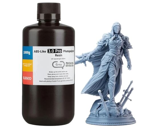 Фотополімерна смола ELEGOO Resin, ABS-like 3.0 pro 1кг, grey (50.103.0230) Фотополімерна смола ELEGOO Resin, ABS-like 3.0 pro 1кг, grey (50.103.0230)