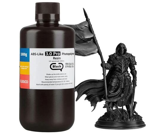 Фотополімерна смола ELEGOO Resin, ABS-like 3.0 pro 1кг, black (50.103.0233) Фотополімерна смола ELEGOO Resin, ABS-like 3.0 pro 1кг, black (50.103.0233)