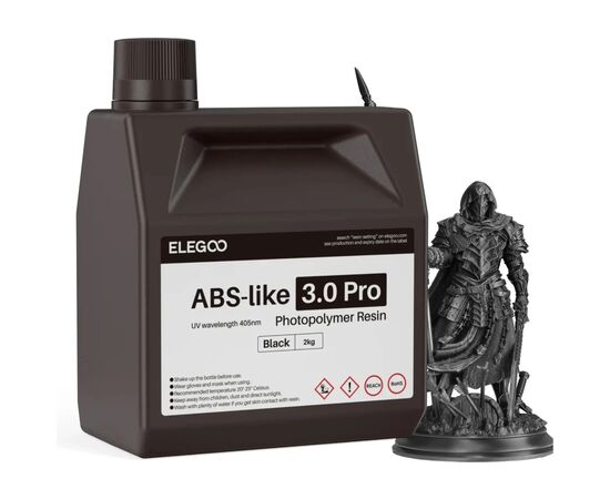 Фотополімерна смола ELEGOO Resin, ABS-like 3.0 pro 2кг, black (50.103.0234) Фотополімерна смола ELEGOO Resin, ABS-like 3.0 pro 2кг, black (50.103.0234)