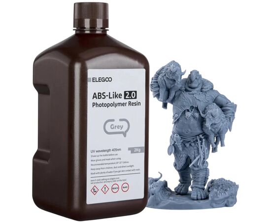 Фотополімерна смола ELEGOO Resin, Standard 2кг, grey (50.103.0273) Фотополімерна смола ELEGOO Resin, Standard 2кг, grey (50.103.0273)