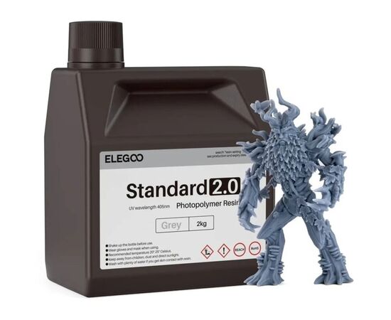 Фотополімерна смола ELEGOO Resin, Standard 2.0 2кг,grey (50.103.0126) Фотополімерна смола ELEGOO Resin, Standard 2.0 2кг,grey (50.103.0126)