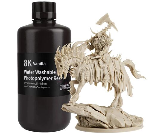 Фотополімерна смола ELEGOO Resin, Water Washable 8K, 1кг, vanilla (50.103.0141) Фотополімерна смола ELEGOO Resin, Water Washable 8K, 1кг, vanilla (50.103.0141)