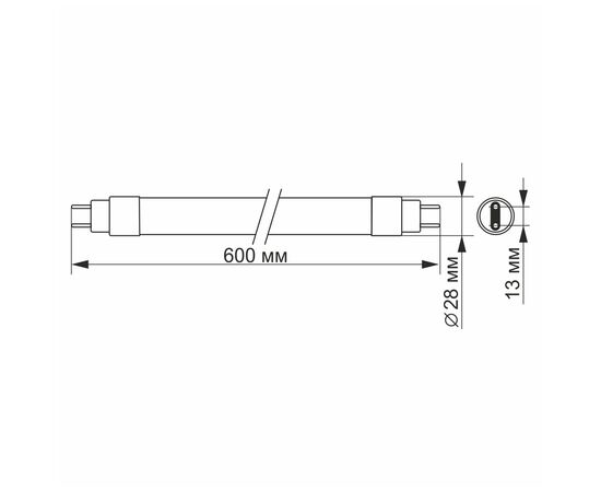 Лампочка Videx T8b 9W 0.6M 4100K 220V (VL-T8b-09064), изображение 3 Лампочка Videx T8b 9W 0.6M 4100K 220V (VL-T8b-09064), изображение 3
