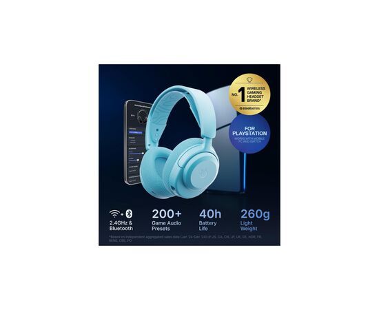 Наушники SteelSeries Arctis Nova 3P Wireless MultiPlatform Aqua (61688), изображение 7 Наушники SteelSeries Arctis Nova 3P Wireless MultiPlatform Aqua (61688), изображение 7