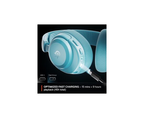 Наушники SteelSeries Arctis Nova 3P Wireless MultiPlatform Aqua (61688), изображение 8 Наушники SteelSeries Arctis Nova 3P Wireless MultiPlatform Aqua (61688), изображение 8