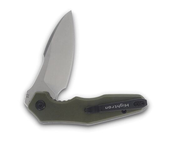 Нож Hightron Mini Ventura, D2, G10, зелений, сталевий stonewash клинок (HK05GRNS), изображение 5 Нож Hightron Mini Ventura, D2, G10, зелений, сталевий stonewash клинок (HK05GRNS), изображение 5