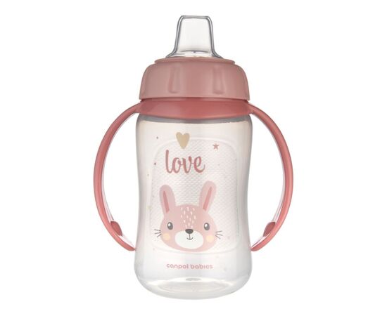 Поїльник-непроливайка Canpol babies Cute Animals тренувальна з силіконовим носиком 320 мл, рожева (56/512_pin2), зображення 2 Поїльник-непроливайка Canpol babies Cute Animals тренувальна з силіконовим носиком 320 мл, рожева (56/512_pin2), зображення 2
