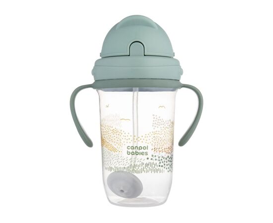 Поїльник-непроливайка Canpol babies MOUNTAINS з трубочкою і обтяжувачем, 270 мл, зелена (56/620_gre), зображення 4 Поїльник-непроливайка Canpol babies MOUNTAINS з трубочкою і обтяжувачем, 270 мл, зелена (56/620_gre), зображення 4