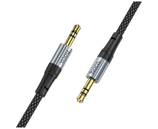 Кабель мультимедийный 3.5mm M to 3.5mm M 1.0m Black HOCO (6942007608800), изображение 2 Кабель мультимедийный 3.5mm M to 3.5mm M 1.0m Black HOCO (6942007608800), изображение 2