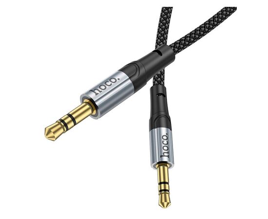 Кабель мультимедийный 3.5mm M to 3.5mm M 1.0m Black HOCO (6942007608800), изображение 3 Кабель мультимедийный 3.5mm M to 3.5mm M 1.0m Black HOCO (6942007608800), изображение 3