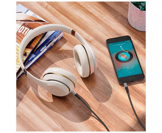 Кабель мультимедийный 3.5mm M to 3.5mm M 1.0m Black HOCO (6942007608800), изображение 8 Кабель мультимедийный 3.5mm M to 3.5mm M 1.0m Black HOCO (6942007608800), изображение 8