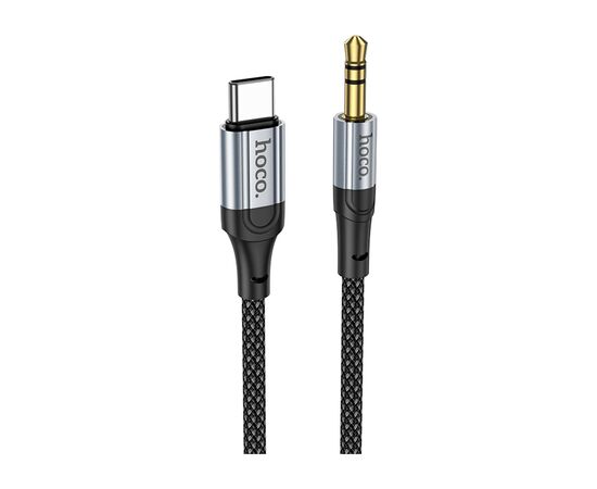 Кабель мультимедийный USB-C to 3.5mm M 1.0m Black HOCO (6942007608824), изображение 2 Кабель мультимедийный USB-C to 3.5mm M 1.0m Black HOCO (6942007608824), изображение 2