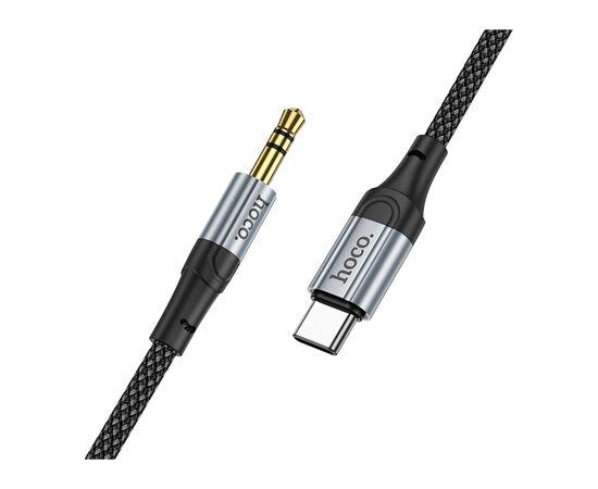 Кабель мультимедийный USB-C to 3.5mm M 1.0m Black HOCO (6942007608824), изображение 3 Кабель мультимедийный USB-C to 3.5mm M 1.0m Black HOCO (6942007608824), изображение 3