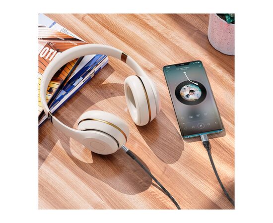 Кабель мультимедийный USB-C to 3.5mm M 1.0m Black HOCO (6942007608824), изображение 8 Кабель мультимедийный USB-C to 3.5mm M 1.0m Black HOCO (6942007608824), изображение 8