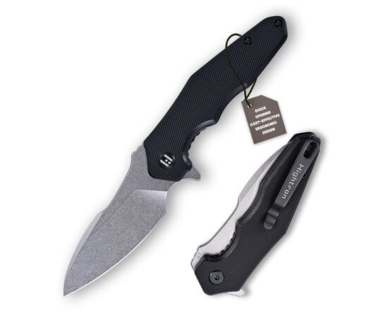 Нож Hightron Mini Ventura, D2, G10, чорний, сталевий stonewash клинок (HK05BLKS) Нож Hightron Mini Ventura, D2, G10, чорний, сталевий stonewash клинок (HK05BLKS)
