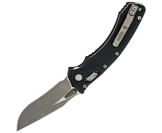 Ніж Microtech Amphibian Ram-Lock, клинок Apoc Fluted, руків'я чорне G10 (137RL-10APFLGTBK), зображення 2 Ніж Microtech Amphibian Ram-Lock, клинок Apoc Fluted, руків'я чорне G10 (137RL-10APFLGTBK), зображення 2