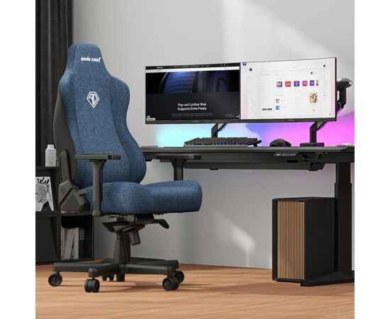 Кресло игровое Anda Seat Kaiser 3E Fabric XL Dark Blue (AD23YC-XL-09-S-CF-S01), изображение 9 Кресло игровое Anda Seat Kaiser 3E Fabric XL Dark Blue (AD23YC-XL-09-S-CF-S01), изображение 9