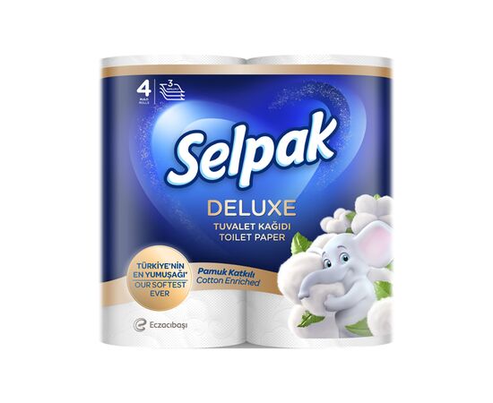 Туалетная бумага Selpak Deluxe Cotton Enriched 3 слоя 4 рулона (8690530046566) Туалетная бумага Selpak Deluxe Cotton Enriched 3 слоя 4 рулона (8690530046566)