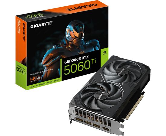 Видеокарта GIGABYTE GeForce RTX5060Ti 16Gb WINDFORCE MAX OC (GV-N506TWF2MAX OC-16GD), изображение 10 Видеокарта GIGABYTE GeForce RTX5060Ti 16Gb WINDFORCE MAX OC (GV-N506TWF2MAX OC-16GD), изображение 10