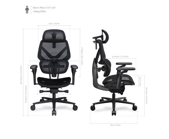 Кресло игровое TX3 Flex Pro Mesh Black (TEGC-3076101.12), изображение 8 Кресло игровое TX3 Flex Pro Mesh Black (TEGC-3076101.12), изображение 8