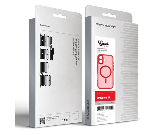 Чехол для мобильного телефона Armorstandart Lush MagCase Apple iPhone 17 Red (ARM87486), изображение 3