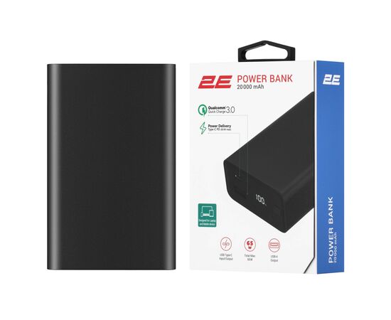 Батарея универсальная 2E 20000mAh, PD/65W, QC (2E-PB2014PD-BLACK), изображение 9 Батарея универсальная 2E 20000mAh, PD/65W, QC (2E-PB2014PD-BLACK), изображение 9