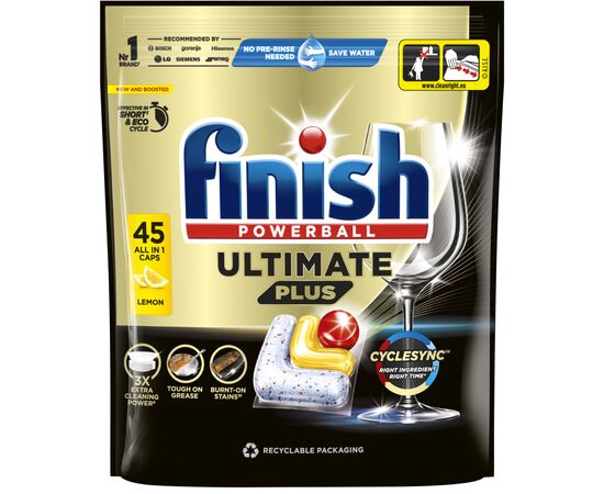 Таблетки для посудомоечных машин Finish Ultimate Plus All in 1 Lemon 45 шт. (5908252010998) Таблетки для посудомоечных машин Finish Ultimate Plus All in 1 Lemon 45 шт. (5908252010998)