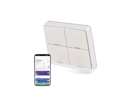 Розумний вимикач EMOS H5013 4 buttons ZigBee 3.0 White (H5013), зображення 2 Розумний вимикач EMOS H5013 4 buttons ZigBee 3.0 White (H5013), зображення 2