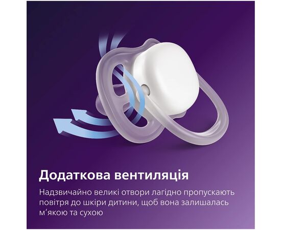 Пустышка Philips AVENT Ultra Air 0-6 місяців 2 шт жовто-рожева (SCF080/24), изображение 3 Пустышка Philips AVENT Ultra Air 0-6 місяців 2 шт жовто-рожева (SCF080/24), изображение 3