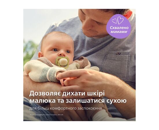 Пустышка Philips AVENT Ultra Air Нічна 0-6 місяців 2 шт (SCF376/27), изображение 4 Пустышка Philips AVENT Ultra Air Нічна 0-6 місяців 2 шт (SCF376/27), изображение 4