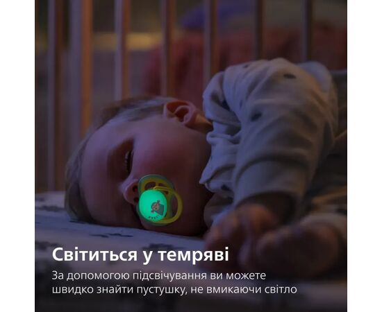 Пустышка Philips AVENT Ultra Air Нічна 18+ місяців 2 шт, блакитно-жовта (SCF376/32), изображение 2 Пустышка Philips AVENT Ultra Air Нічна 18+ місяців 2 шт, блакитно-жовта (SCF376/32), изображение 2