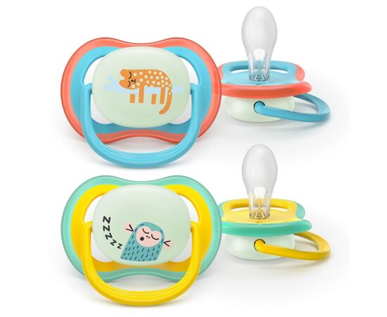 Пустышка Philips AVENT Ultra Air Нічна 18+ місяців 2 шт, блакитно-жовта (SCF376/32) Пустышка Philips AVENT Ultra Air Нічна 18+ місяців 2 шт, блакитно-жовта (SCF376/32)
